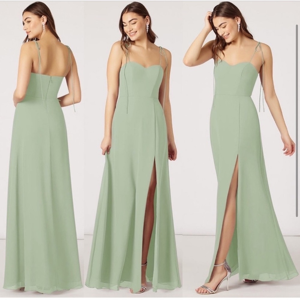 AZAZIE sage Green Dress with Slit